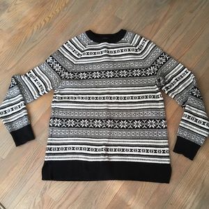 Old Navy Fair isle black sweater women’s L tall
